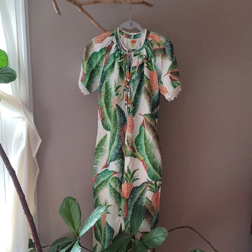 Tropical Leaf Print Jumpsuit - Picture 4 of 9